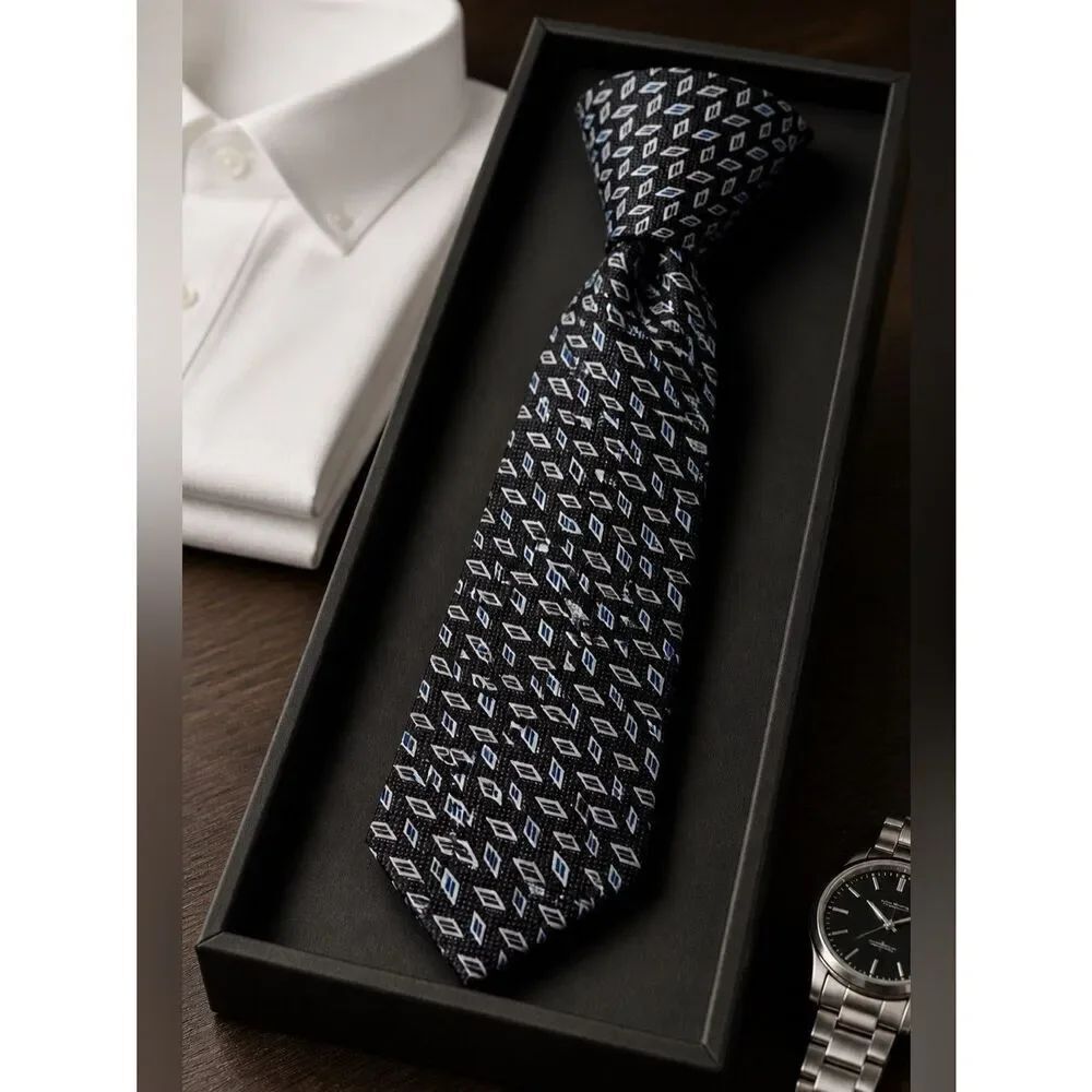 Puritan Black and Blue Diamond Pattern Tie